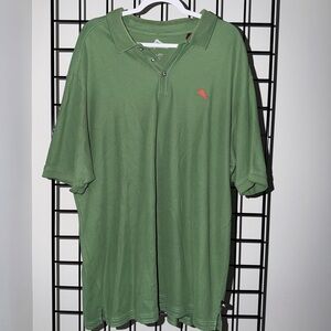 Tommy Bahama Olive Polo Shirt with Red Logo